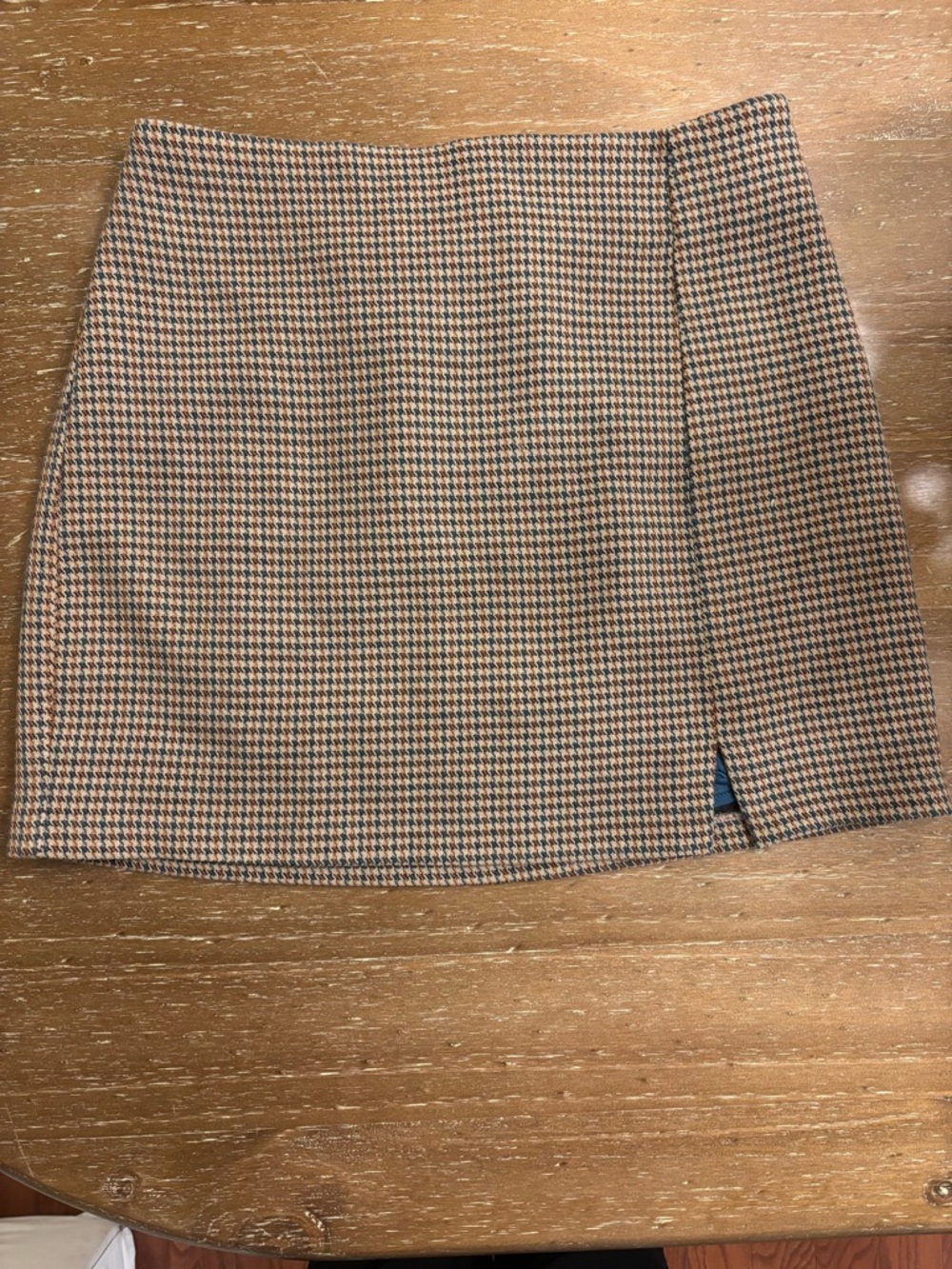 South Moon Under Tan and Black Houndstooth Mini Skirt